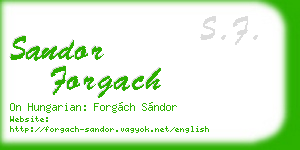sandor forgach business card